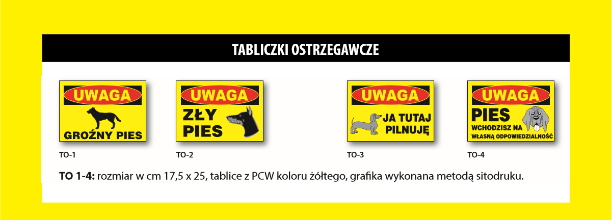 Mój DoM Bis - Oferta » Tabliczki ostrzegawcze - UWAGA Pies