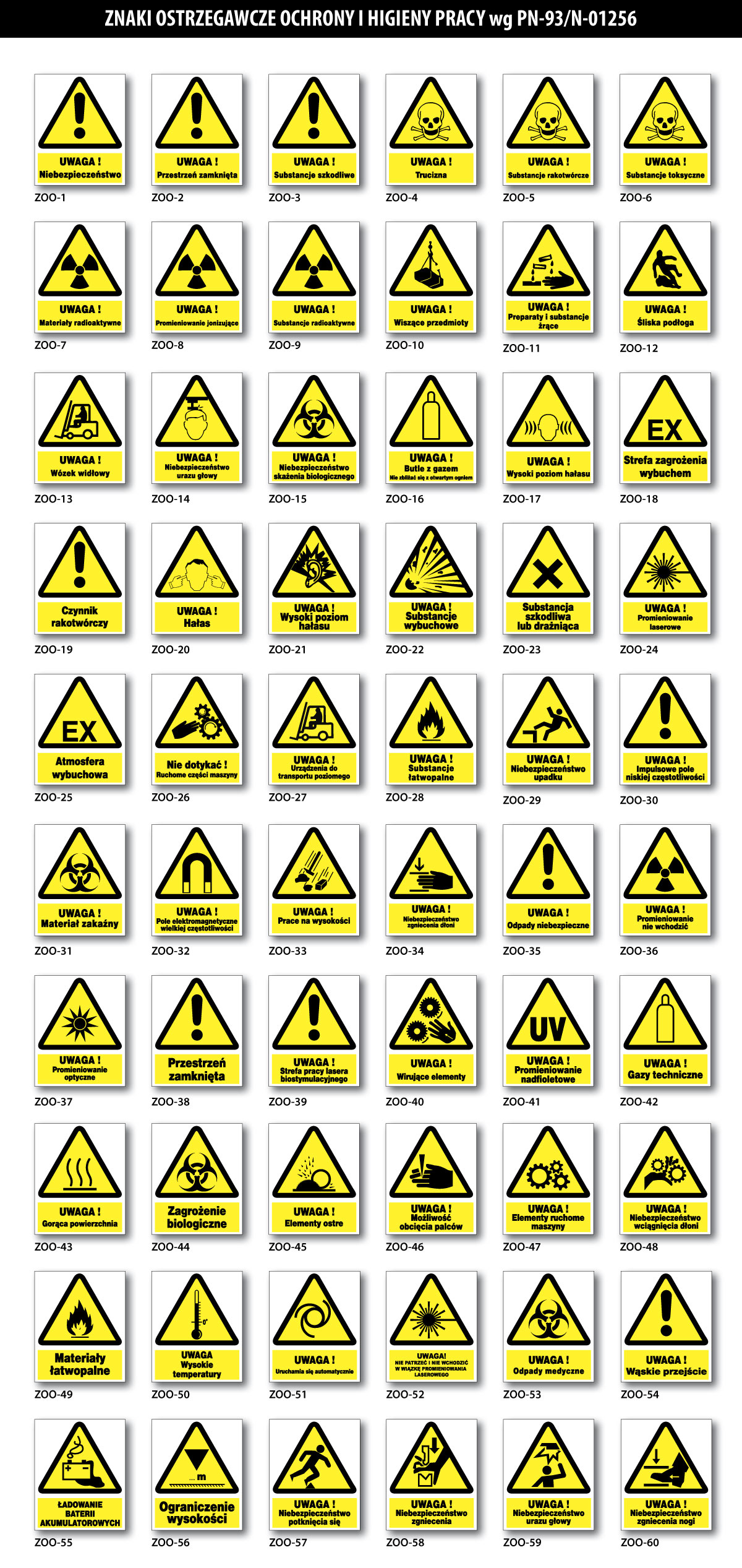 Mój DoM Bis » Znaki BHP - Znaki ostrzegawcze ochrony i higieny pracy 