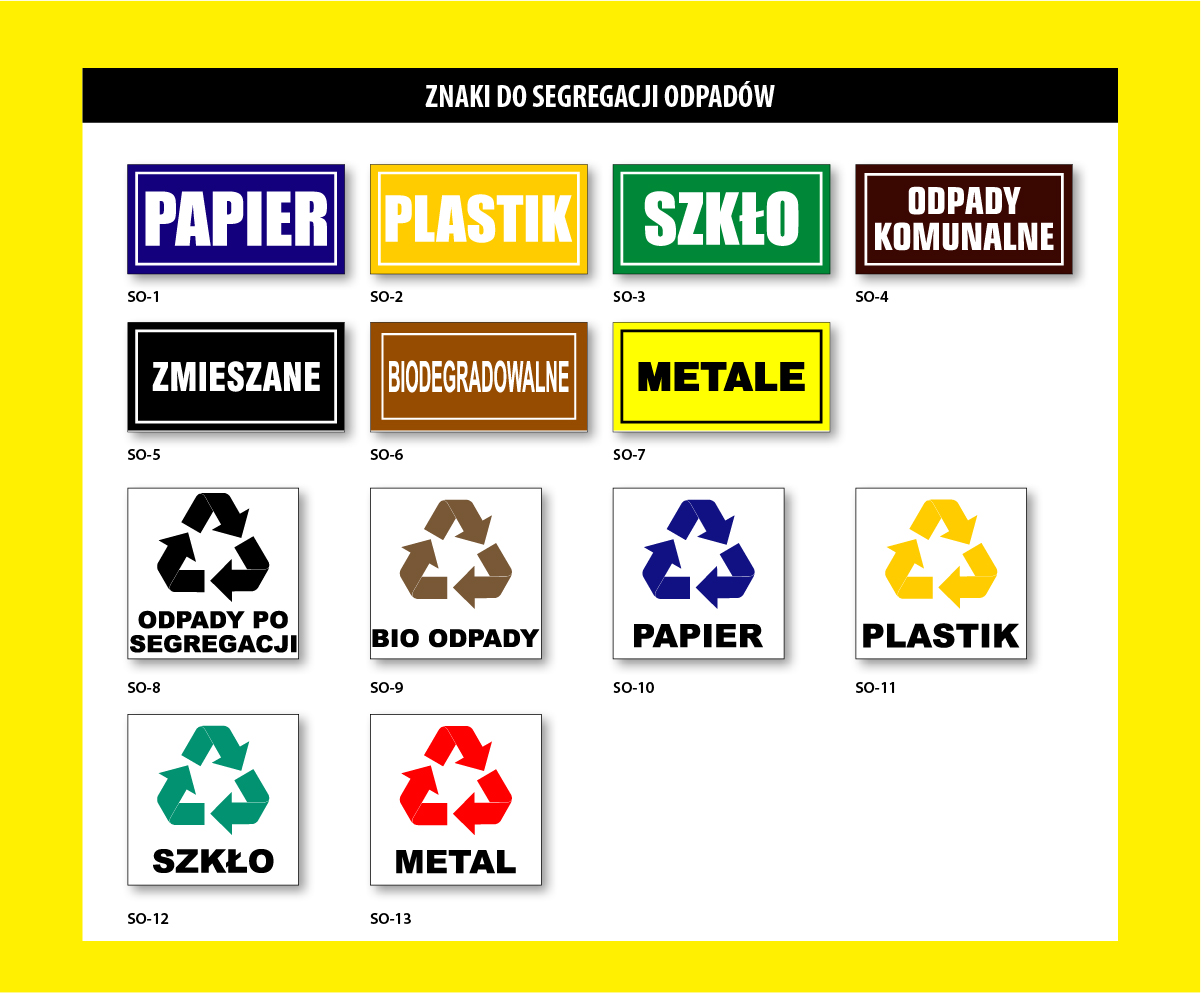 Mój Dom Bis - Znaki informacyjne - znaki do segregacji odpadów   